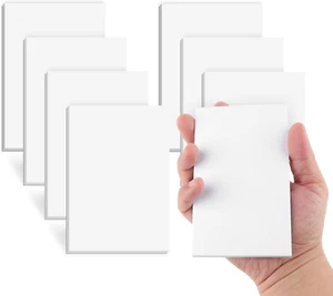 Note Pads 3X5 In, 8 Pack Blank Notepad, White Scratch Pads for Writing, 50 Sheet - Picture 1 of 12