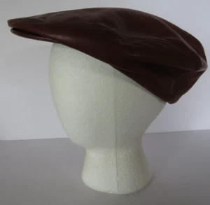 De colección Gorra de Newsboy Para Hombres Cabbie Gatsby Cuero Marrón Talla Pequeña Preppy Forrada de Seda - Imagen 1 de 8