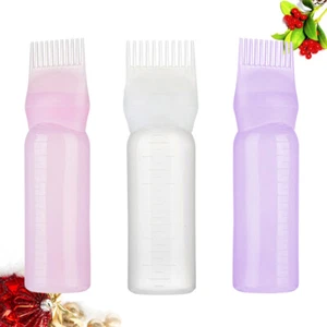 Botella de peine de plástico 3 piezas botellas de color para peluquería tinte de cabello peine para botellas - Imagen 1 de 12