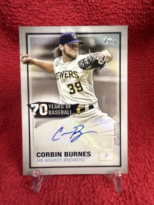2021 Topps - 70 Years of Baseball Autographs #70YA-CB Corbin Burnes (AU) - Image 1 of 2