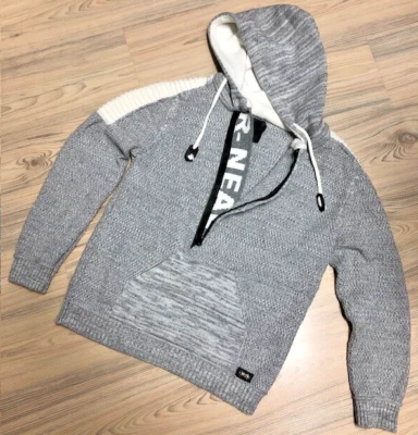 Rusty Neal Kapuzen Pullover mit stylischem Troyer Ausschnitt Grau Weiss Gr. XL - Bild 1 von 4