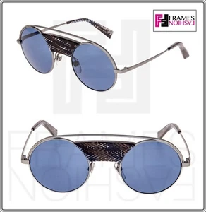 ALAIN MIKLI Paris A04002N Metal Round Gunmetal Blue Sunglasses 4002 Unisex - Picture 1 of 8