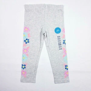 Carter's Girls Floral Leggings Size 4 NEW Gray - Picture 1 of 2