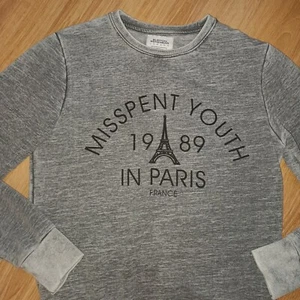 Burton Menswear Boys/Teens XS 32-35" Chest Sweatshirt Grey Marl With Writing Vgc - Picture 1 of 9