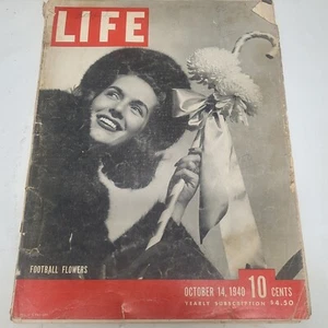 1940 -LIFE- Vintage Football Flowers Magazine - Oct 14 - Imagen 1 de 21