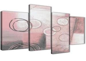 Large Blush Pink Grey Painting Abstract Bedroom Canvas Decor - 4433 - 130cm - Picture 1 of 5
