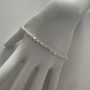 Pulsera de cadena de cuerda retorcida de plata de ley 925 genuina de 8" - Imagen 1 de 7