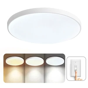 12" Round LED Ceiling Light Flush Mount 24W 2700LM 3 CCT (3000K/4000K/6500K) - Picture 1 of 8