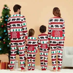 Christmas Pajamas Matching Family Mommy and Me Pj for Kids Girls Boys Polar Bear - Picture 1 of 12