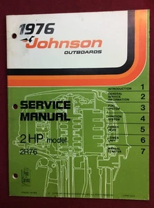 1976 Used Johnson Service Manual # 7602 Covers 2 HP # 180 - Bild 1 von 6