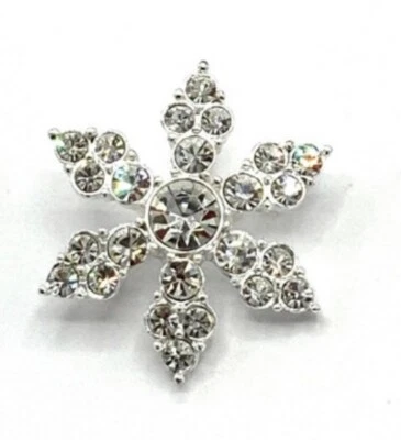 Broche prendedor copo de nieve Lia Sophia con detalles de cristal transparente Foto 1 de 3