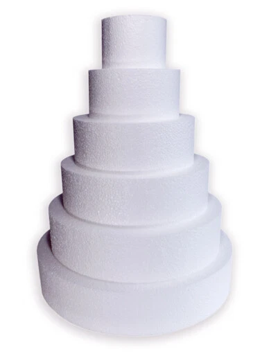 Cake Dummy Round Straight Edge Polystyrene 2 3 4 5 6 & 8 inch Depth - All Sizes