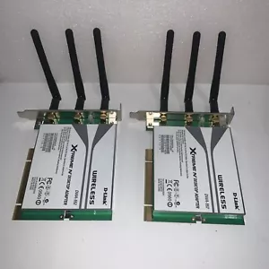 (Lot of 2) D-Link DWA-552 Xtreme-N Wireless PCI Desktop Adapter With Antenna - Picture 1 of 2