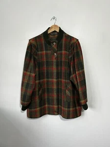 Avoca Collection Coat Size Medium Vintage Ireland Wicklow Red/ Green Check. - Picture 1 of 13