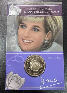 2017 Ascension Island 20th Anniversary Princess Diana Virenium coin Card - Picture 1 of 2