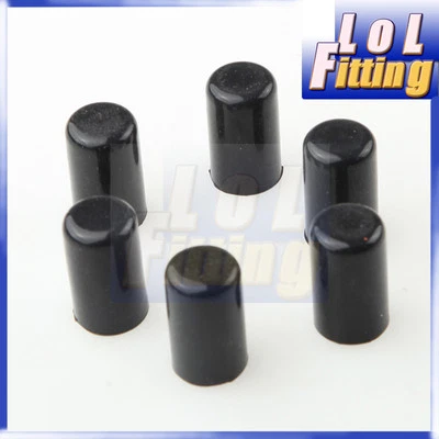 6PCS 16mm 5/8" Silicone Blanking Cap Intake Vacuum Hose End Bung Plug Caps Black - Image 1 of 2