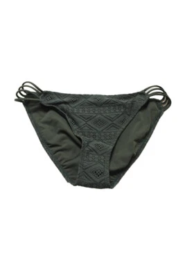 Parte inferior de bikini hipster de ganchillo verde oliva miel Hula L Foto 1 de 3