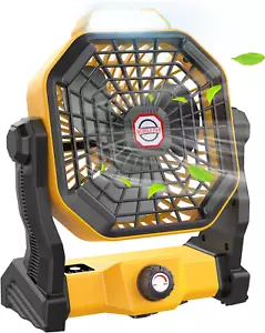 Camping Fan with LED Lantern, Rechargeable Outdoor Tent Fan - Picture 1 of 8