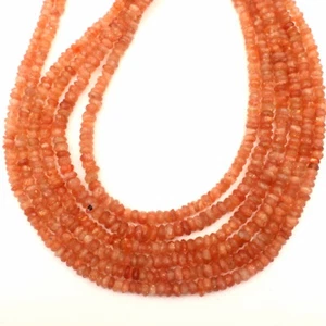 Natural Sunstone Beads 16 Inch Strand 4-6 MM Faceted Rondelle Gemstone Beads - Picture 1 of 6