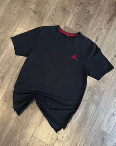 Vintage Nike Air Jordan Embroidered Logo Long Men's Black T-Shirt - Size Large - Picture 1 of 8