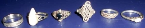 Lote de 6 anillos de plata (5 son 925 - 1 es de ley/Avon) - Imagen 1 de 5
