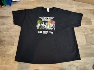 Aerosmith Blue Army Tour 2015 Band Concert Black T-Shirt 2-Sided 4XL - Picture 1 of 12