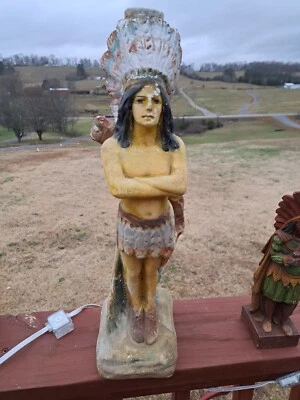 Vintage Chalkware Indian Lamp - Image 1 of 4