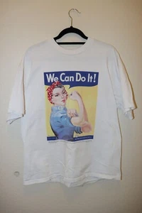 Vintage We Can Do It Rosie The Riveter 2. Weltkrieg Kunst Poster T-Shirt Gr. XL - Bild 1 von 3