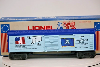 Lionel 6-7605 O Gauge Spirit of 76 State of Connecticut Boxcar #7605 EX/Box 1:48 - Image 1 of 4