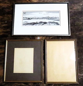 3-Bilderrahmen- Holz -mit Glas-2x braun/gold-1x schwarz/silber-gebraucht - Bild 1 von 11
