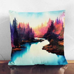 Plump Cushion Colourful Forest River Vol.2 Scatter Throw Pillow Cover Filled - Picture 1 of 3