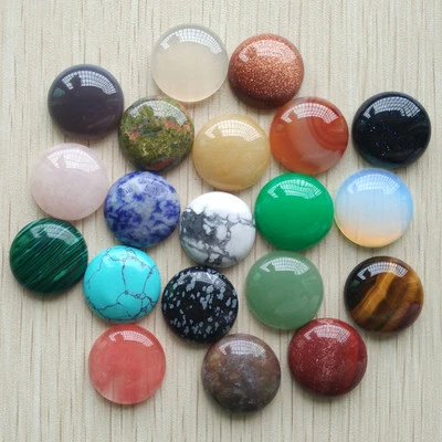 Fashion natural stone mixed round shape CABOCHON Beads 20pcs/lot wholesale 20mm - Image 1 of 3