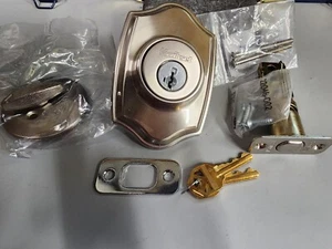 Kwikset Belleview Single Deadbolt Satin Nickel NEW - Picture 1 of 1