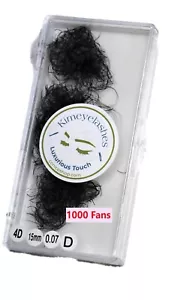 Ventiladores sueltos de volumen 4D 1000 negros 0,07 C y D extensiones de pestañas profesionales - Imagen 1 de 3