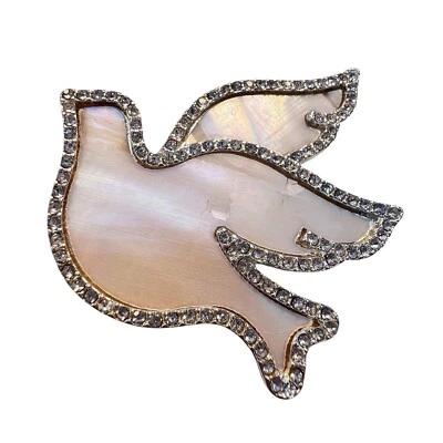 Broche Napier Paz Paloma Madreperla Estrás Chapado en Rodio LEER A2 Foto 1 de 4