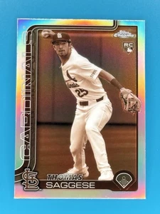 2025 Topps Chrome #87 Thomas Saggese RC Sepia Refractor St. Louis Cardinals - Picture 1 of 2
