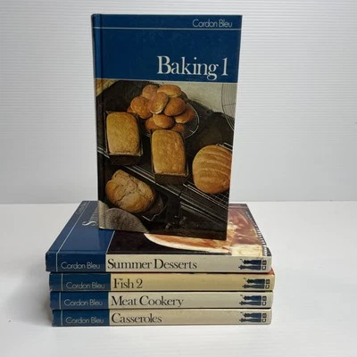 Vintage Cordon Bleu CookBooks x 5 Volumes Retro 1970's Recipes HC Meat Fish - image 1 of 4
