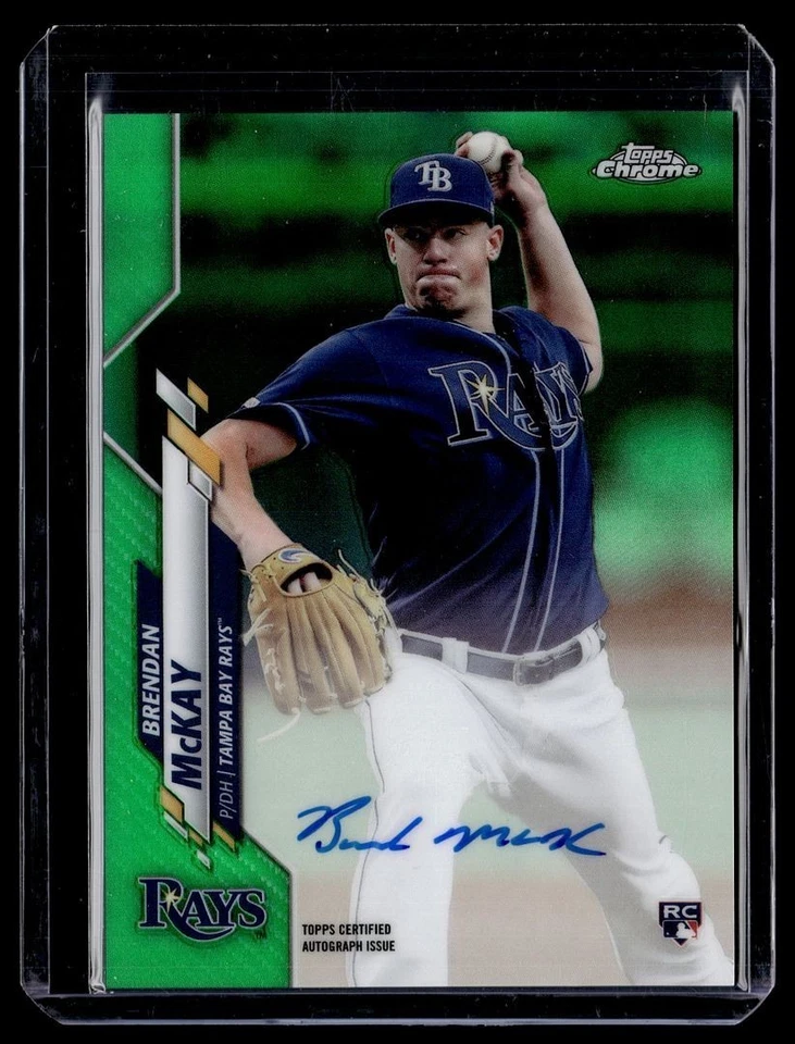 2020 TOPPS CHROME GREEN ROOKIE /99 AUTO BRENDAN MCKAY RAYS - Image 1 of 1