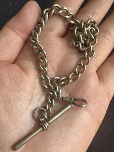 Vintage vergoldete Metallkette mit Karabinerverschluss T Bar Uhrenkette -26 cm - Bild 1 von 6