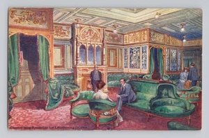 Salonansicht RMS Campania & Lucania Cunard Line Oceanliner Postkarte - Bild 1 von 2