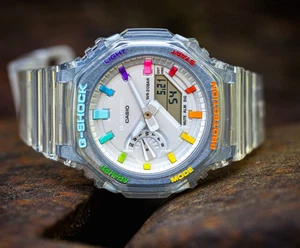 G-Shock CasiOak Hand Painted GMA-S2100 Jellyfish Rainbow Mods Custom watch Mod - Picture 1 of 10