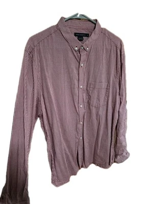 French Connection Hombre Manga Larga Abotonada Rojo Blanco Cuadros XL Rn53372 Foto 1 de 4