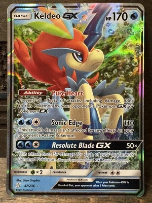 Pokemon TCG Keldeo GX 47/236 Unified Minds Ultra Rare 2019 - Image 1 of 4