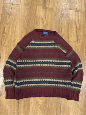 Vtg Pendleton LOBO Virgin Wool Grandpa Sweater Mens M Geometric Multicolor - Image 1 of 4