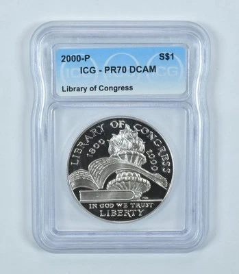 2000-P Library Of Congress Commemorative Silver Dollar PR70 DCAM ICG - Image 1 of 4