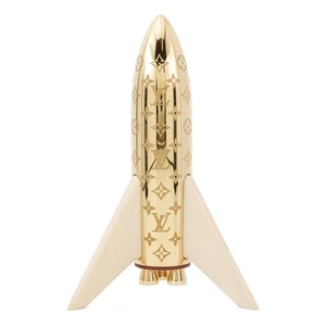 LOUIS VUITTON Press Pavier Rocket Paperweight Wood Gold GI0794 - Picture 1 of 9