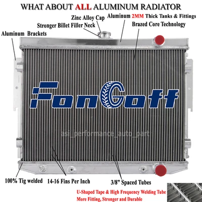 3 Row Aluminum Radiator For 1973-1978 Dodge Charger Chrysler Plymouth Roadrunner - Изображение 1 из 4