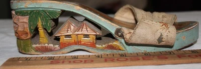 Vintage 1940's Carved Heel Shoes - Image 1 of 4