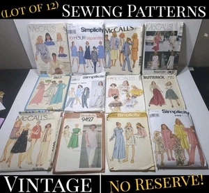 ✨VINTAGE✨ (Lot Of 12) Woman's Sewing Patterns DIY Craft Project Fabric Clothing - Picture 1 of 22