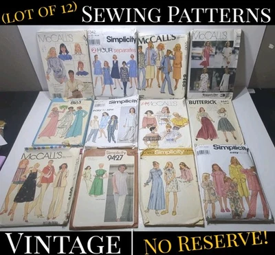 ✨VINTAGE✨ (Lot Of 12) Woman's Sewing Patterns DIY Craft Project Fabric Clothing - Image 1 of 4